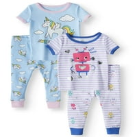 Wonder Ulus Bebek Kız Pamuk Snug Fit Pijama, set