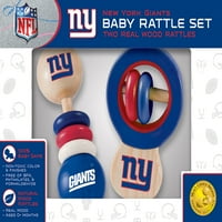Bebek Fanatik Ahşap Çıngırak - NFL New York Giants Bebek Oyuncak Seti