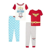 Wonder Woman 4'lü Genç Pijama Takımı-Toddler 4T