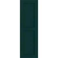 Ekena Millwork 12 W 33 H Gerçek Fit PVC iki eşit Düz Panel Panjur, Termal Yeşil