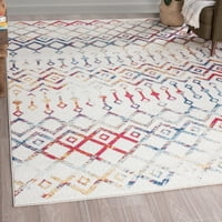 Çağdaş Alan Kilim Geometrik Krem, Çok Renkli Oturma Odası Kolay Temizlenebilir