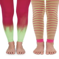 Jefferies Çorap Kız Tayt, Dip Boya Şerit Dalga Desen Ayaksız Boyutları-10 14