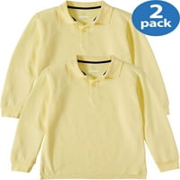 Merak Ulus Erkek okul üniforması Uzun Kollu Çift Pike Polo GÖMLEK, Değer Paketi, Boyutları 4-& Husky