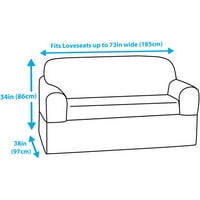 Zenna Home Dar Şerit Desenli 2 Parça Loveseat Streç Slipcover, Siyah