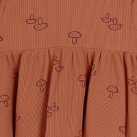 Modern Anlar Gerber Bebek Kız Uzun Kollu Nervürlü Peplum Üst ve Legging Kıyafet Seti, Parça, Boyutları 0 3 Ay