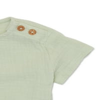 easy-peasy Bebek Kısa Kollu Katı Dokuma Tişört, 0 Aylık Bedenler