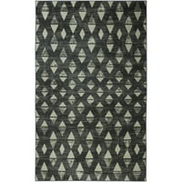 Mohawk Ev Prizmatik Sutton Siyah Geçiş Geometrik Hassas Baskılı Alan Kilim, 5'x8', gri ve Siyah