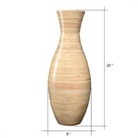 Villacera 83-Aralık El işi. İpek bitkiler için Uzun Boylu Doğal Bambu Dekoratif Klasik Yer Vazosu