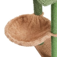 Kaktüs Tırmalama Direkleri ile Aukfa 41 Kedi Ağacı Kulesi - Yeşil
