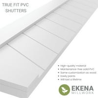 Ekena Millwork 18 W 48 H Gerçek Fit PVC Tek Panel Chevron Modern Stil Sabit Montajlı Panjurlar, Bitmemiş