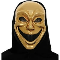 Metalik Altın Gülümseme Maskesi Komedi Cadılar Bayramı aksesuarının ilham perisi